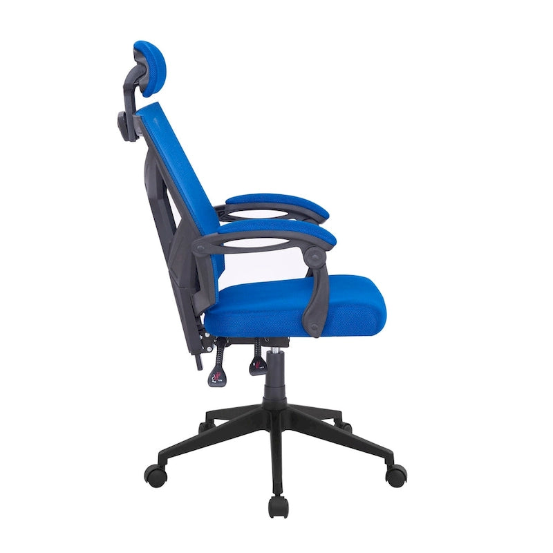 Sedia da ufficio ergonomica regolabile con poggiatesta, sedia da scrivania ergonomica, sedia da ufficio a rete ad alto schienale con supporto lombare e ruote