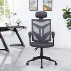 Sedia da ufficio ergonomica regolabile con poggiatesta, sedia da scrivania ergonomica, sedia da ufficio a rete ad alto schienale con supporto lombare e ruote