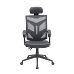 Sedia da ufficio ergonomica regolabile con poggiatesta, sedia da scrivania ergonomica, sedia da ufficio a rete ad alto schienale con supporto lombare e ruote