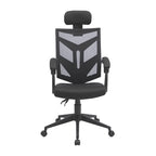 Sedia da ufficio ergonomica regolabile con poggiatesta, sedia da scrivania ergonomica, sedia da ufficio a rete ad alto schienale con supporto lombare e ruote