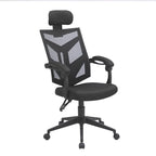 Sedia da ufficio ergonomica regolabile con poggiatesta, sedia da scrivania ergonomica, sedia da ufficio a rete ad alto schienale con supporto lombare e ruote