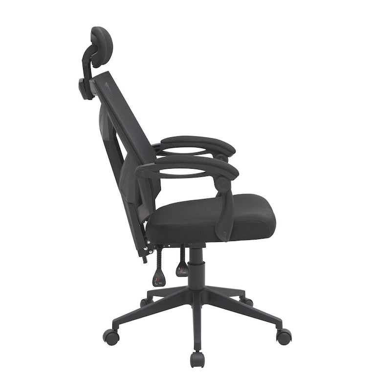Sedia da ufficio ergonomica regolabile con poggiatesta, sedia da scrivania ergonomica, sedia da ufficio a rete ad alto schienale con supporto lombare e ruote