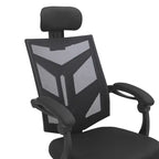 Sedia da ufficio ergonomica regolabile con poggiatesta, sedia da scrivania ergonomica, sedia da ufficio a rete ad alto schienale con supporto lombare e ruote