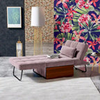 Ottoman Futon Trasformabile 1 Posto Blu Marino/Rosa Antico