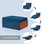 Ottoman Futon Trasformabile 1 Posto Blu Marino/Rosa Antico