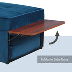 Ottoman Futon Trasformabile 1 Posto Blu Marino/Rosa Antico
