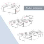 Ottoman Futon Trasformabile 1 Posto Blu Marino/Rosa Antico