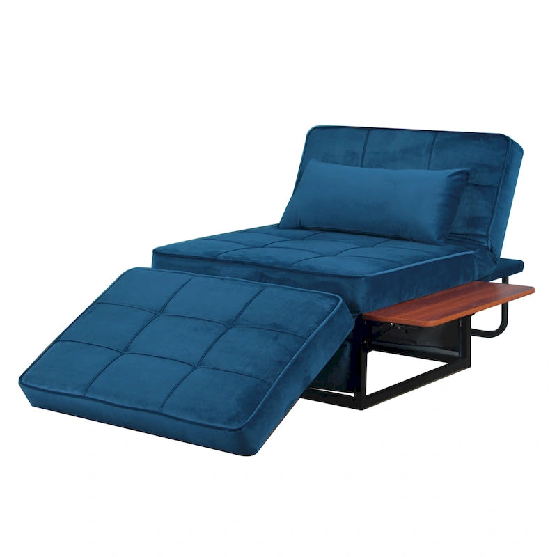 Ottoman Futon Trasformabile 1 Posto Blu Marino/Rosa Antico