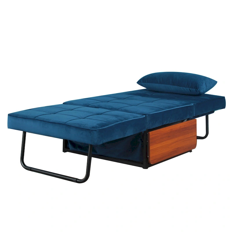 Ottoman Futon Trasformabile 1 Posto Blu Marino/Rosa Antico