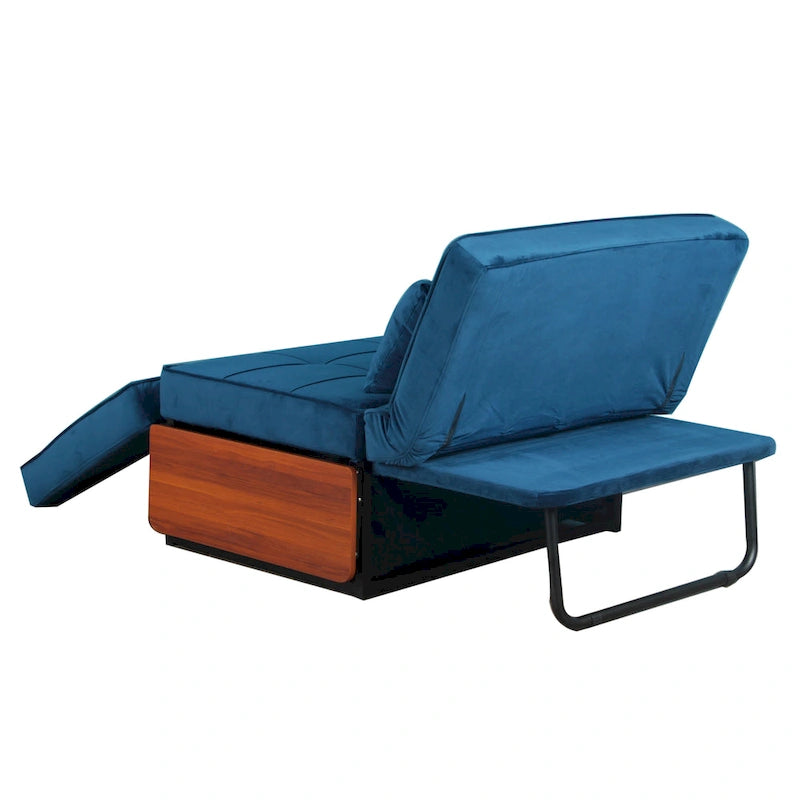 Ottoman Futon Trasformabile 1 Posto Blu Marino/Rosa Antico