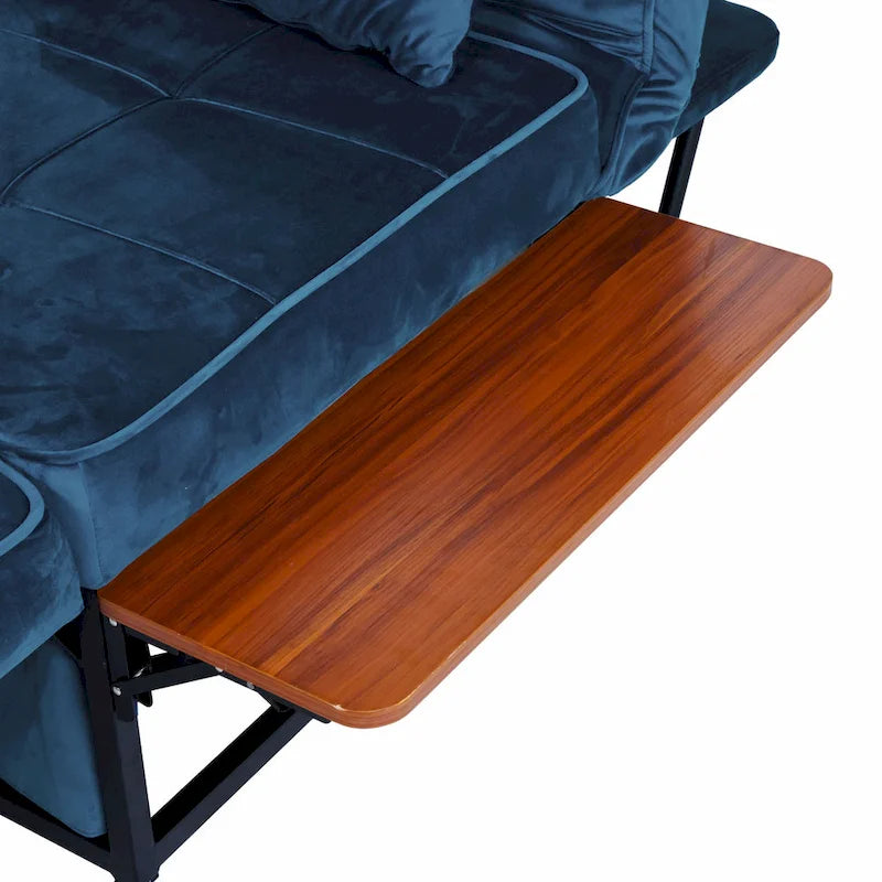 Ottoman Futon Trasformabile 1 Posto Blu Marino/Rosa Antico
