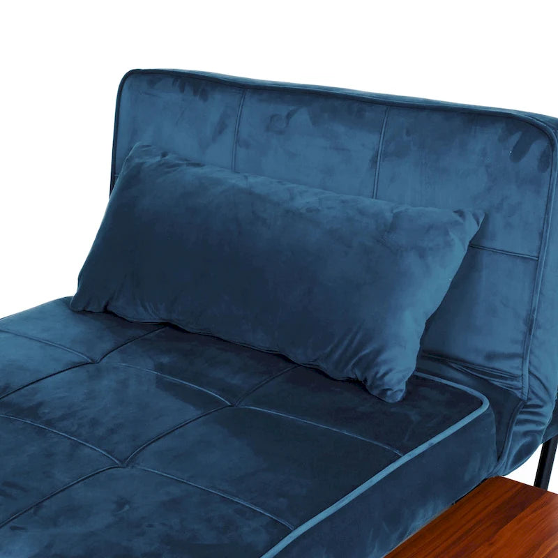 Ottoman Futon Trasformabile 1 Posto Blu Marino/Rosa Antico