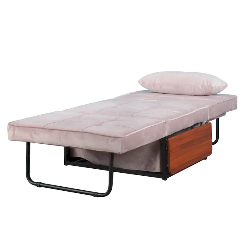 Ottoman Futon Trasformabile 1 Posto Blu Marino/Rosa Antico
