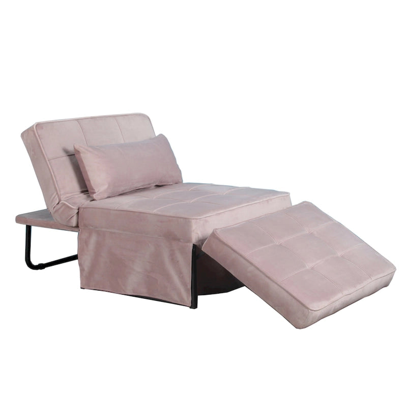 Ottoman Futon Trasformabile 1 Posto Blu Marino/Rosa Antico