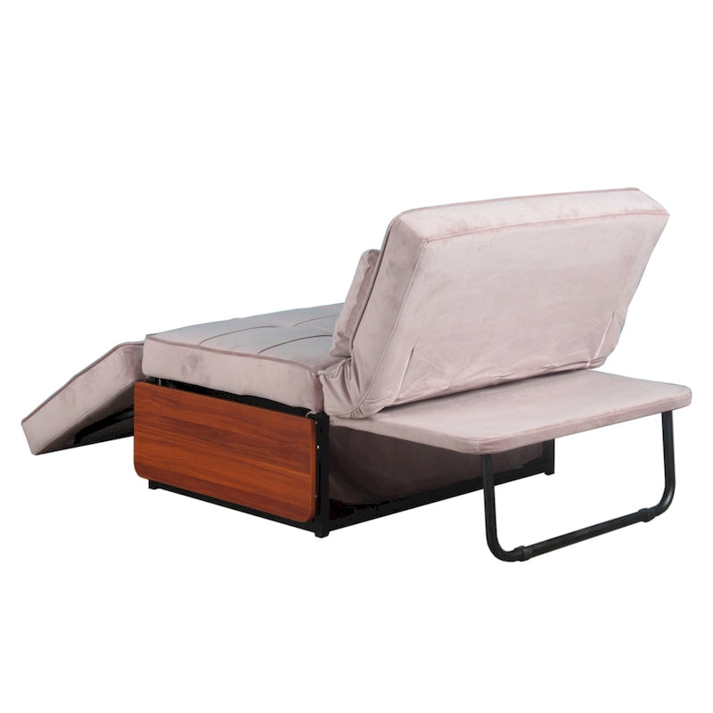 Ottoman Futon Trasformabile 1 Posto Blu Marino/Rosa Antico