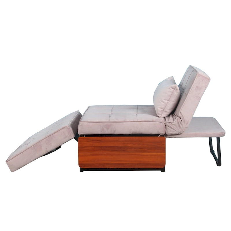 Ottoman Futon Trasformabile 1 Posto Blu Marino/Rosa Antico
