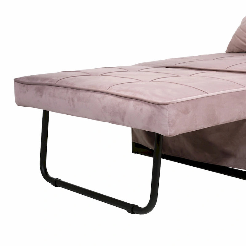 Ottoman Futon Trasformabile 1 Posto Blu Marino/Rosa Antico