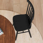 Sedie da pranzo commerciali Windsor Style in legno massello con schienale a fusi – Set da 2