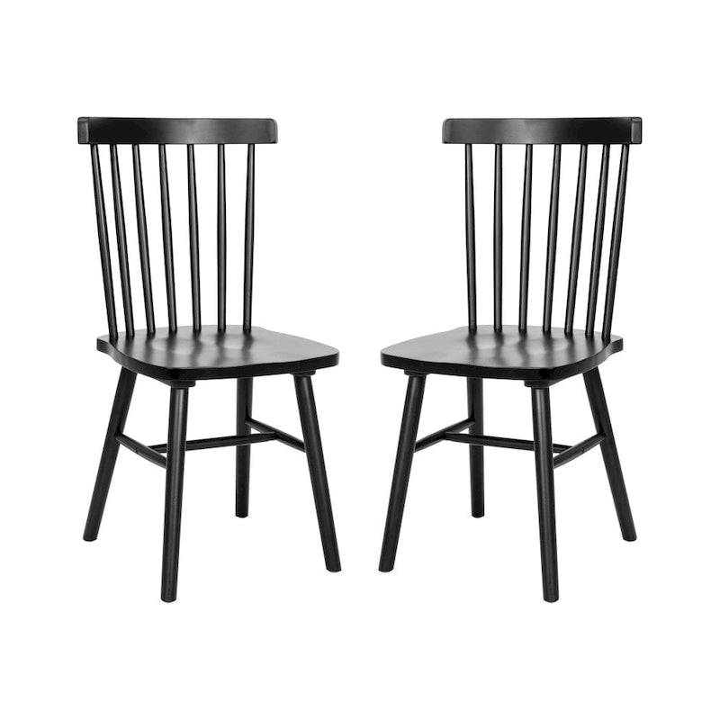 Sedie da pranzo commerciali Windsor Style in legno massello con schienale a fusi – Set da 2