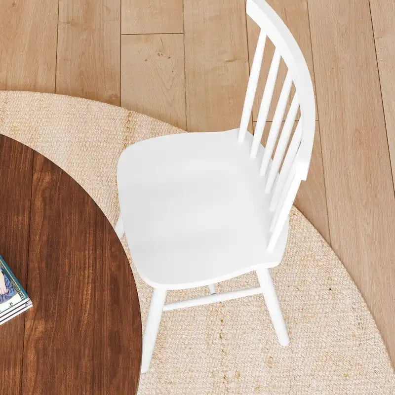 Sedie da pranzo commerciali Windsor Style in legno massello con schienale a fusi – Set da 2