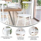 Sedie da pranzo commerciali Windsor Style in legno massello con schienale a fusi – Set da 2