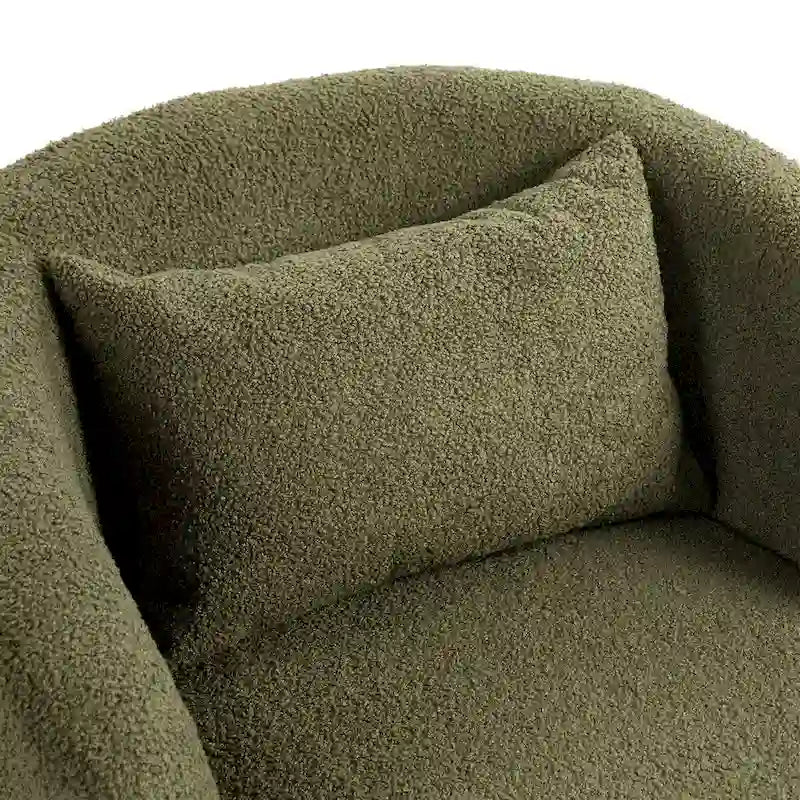Poltrona Girevole Imbottita a Botte con Contenitore, Sedia Moderna da Salotto per Camera da Letto/Ufficio/Zone Lettura