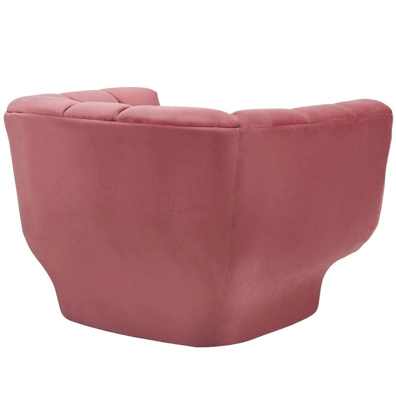 Poltrona in velluto trapuntato a canali verde/blu scuro/rosa antico/grigio, set da 2