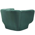 Poltrona in velluto trapuntato a canali verde/blu scuro/rosa antico/grigio, set da 2