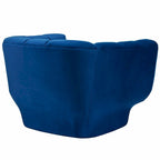 Poltrona in velluto trapuntato a canali verde/blu scuro/rosa antico/grigio, set da 2