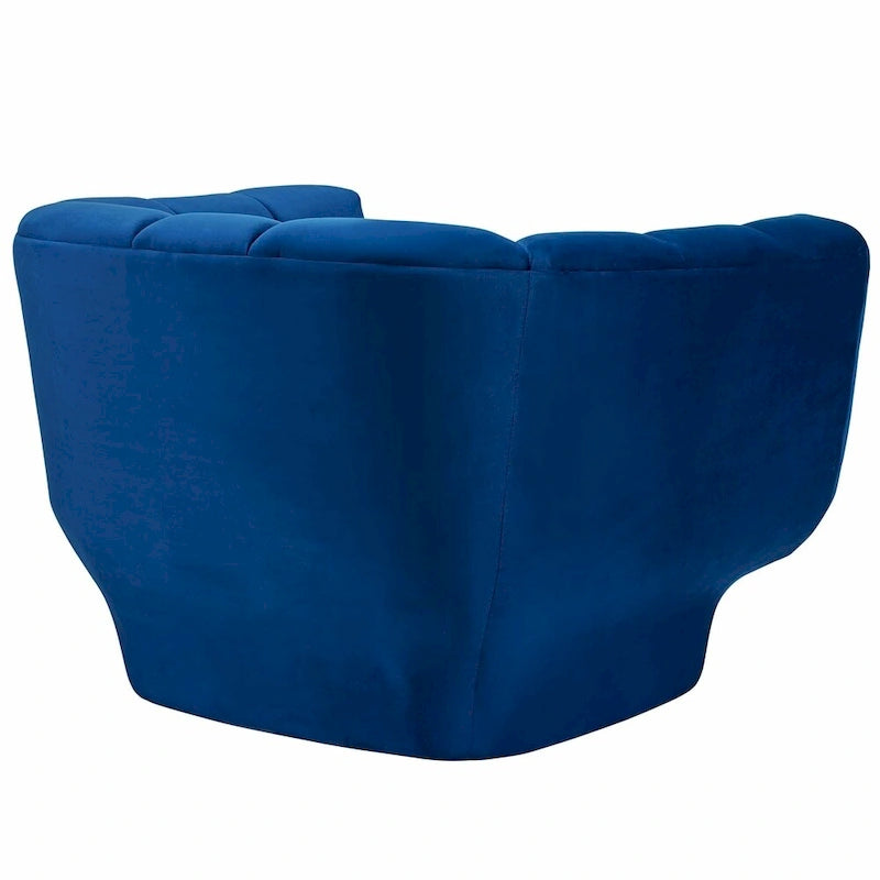 Poltrona in velluto trapuntato a canali verde/blu scuro/rosa antico/grigio, set da 2