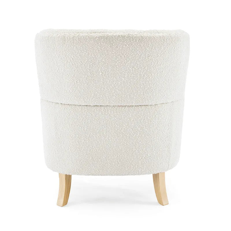 Poltrona Club "Almond Boucle" con borchie