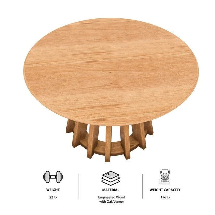 Tavolo da pranzo rotondo bistrò color cammello, moderno di metà secolo, 2 posti