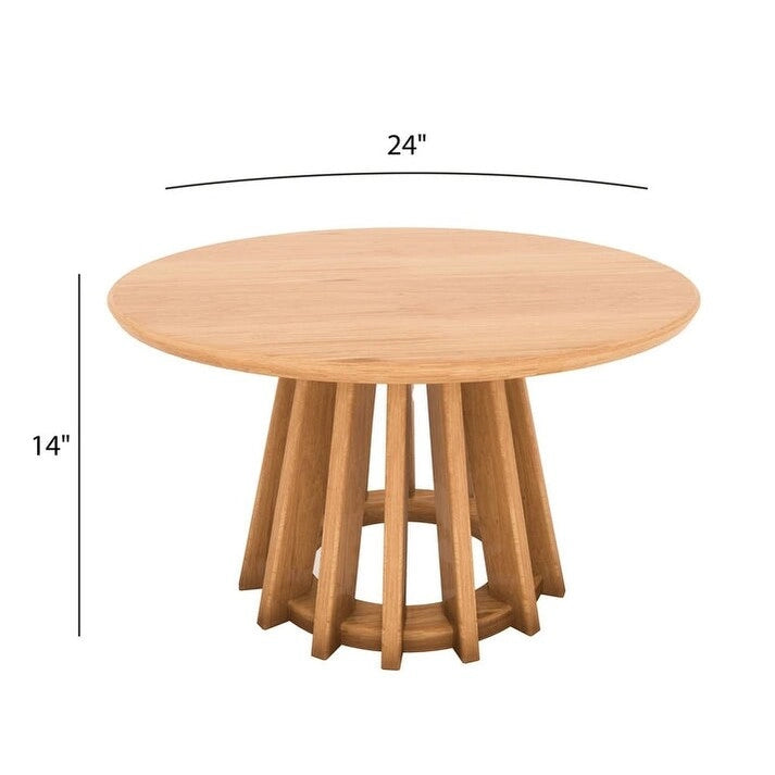 Tavolo da pranzo rotondo bistrò color cammello, moderno di metà secolo, 2 posti