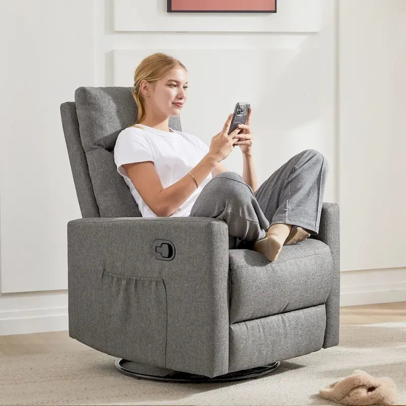 Poltrona reclinabile in tessuto Winback beige/grigio – Posto singolo