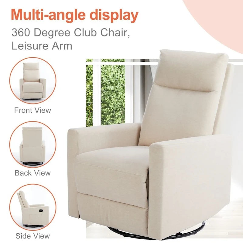 Poltrona reclinabile in tessuto Winback beige/grigio – Posto singolo