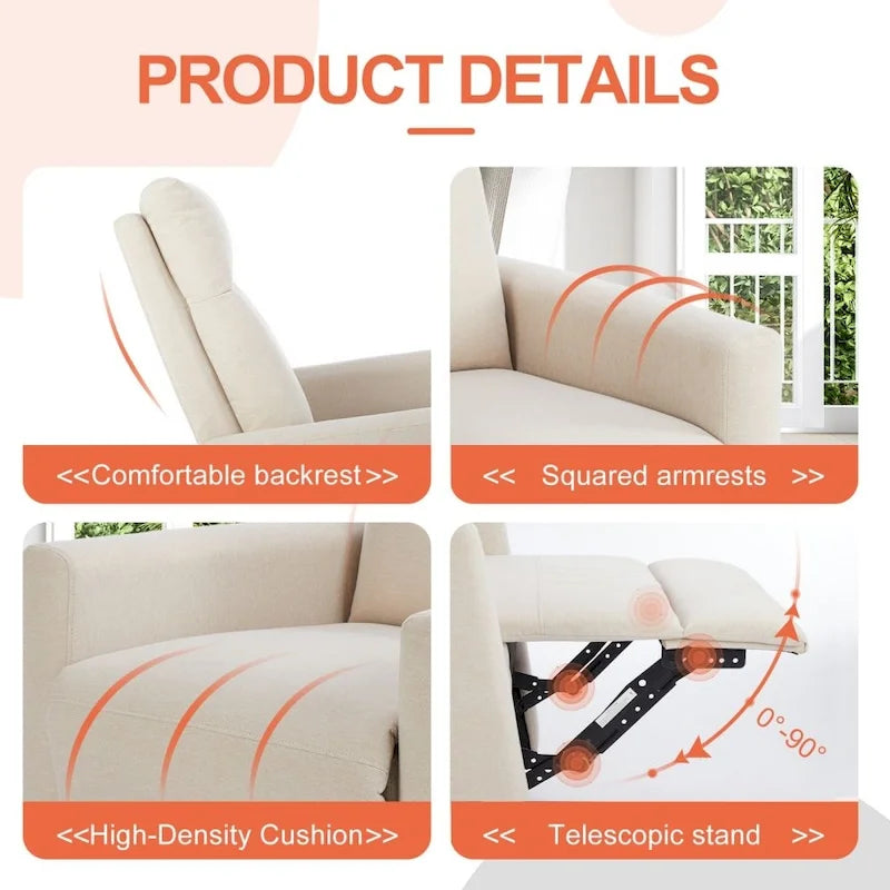 Poltrona reclinabile in tessuto Winback beige/grigio – Posto singolo