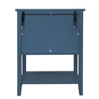 Tavolino da Divano / Comodino a 2 Cassetti Grigio Chiaro / Blu, Stile Americano