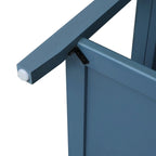 Tavolino da Divano / Comodino a 2 Cassetti Grigio Chiaro / Blu, Stile Americano