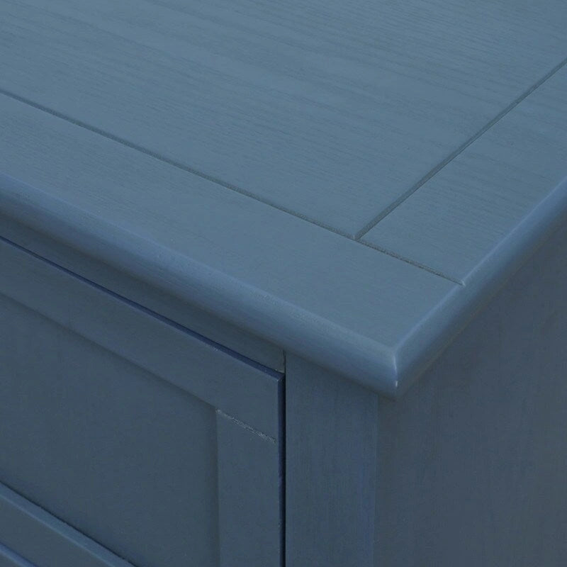 Tavolino da Divano / Comodino a 2 Cassetti Grigio Chiaro / Blu, Stile Americano