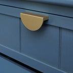 Tavolino da Divano / Comodino a 2 Cassetti Grigio Chiaro / Blu, Stile Americano