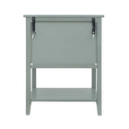 Tavolino da Divano / Comodino a 2 Cassetti Grigio Chiaro / Blu, Stile Americano