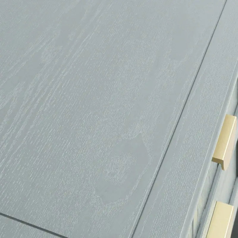 Tavolino da Divano / Comodino a 2 Cassetti Grigio Chiaro / Blu, Stile Americano