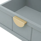 Tavolino da Divano / Comodino a 2 Cassetti Grigio Chiaro / Blu, Stile Americano