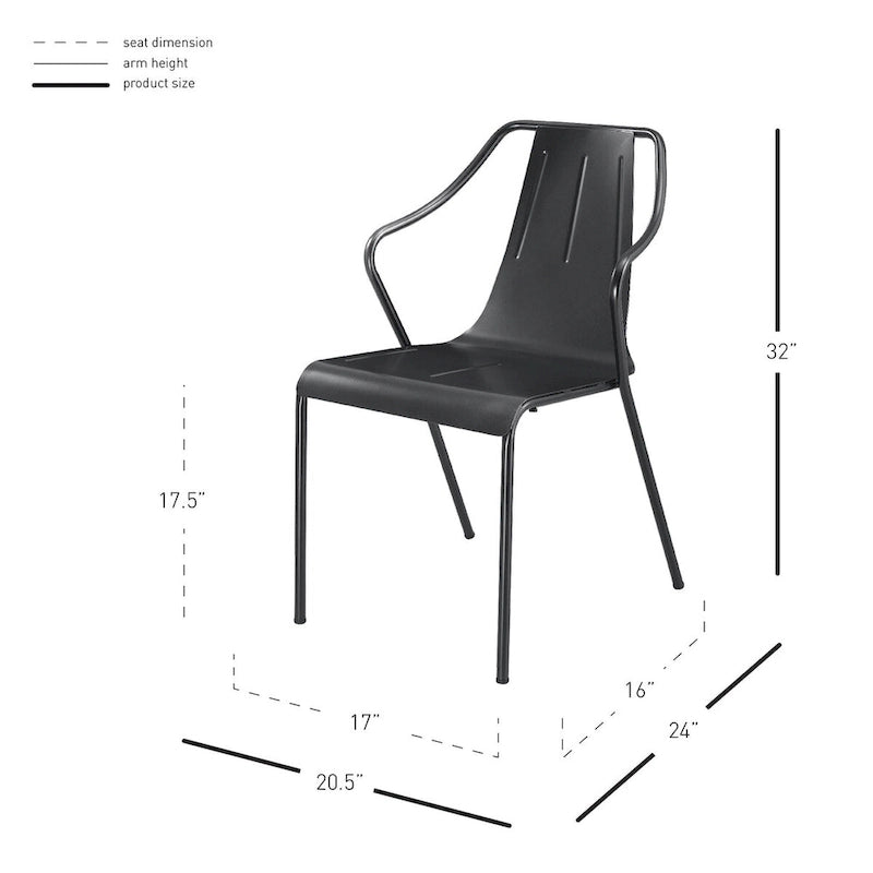 Sedia in metallo Callum, (Set da 4)