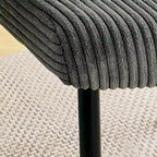 Sedie moderne e semplici da pranzo in velluto, imbottite, sgabello da camera da letto, sedia da trucco con schienale e gambe in metallo nero (set da 2)