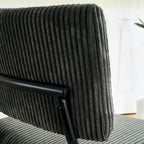 Sedie moderne e semplici da pranzo in velluto, imbottite, sgabello da camera da letto, sedia da trucco con schienale e gambe in metallo nero (set da 2)