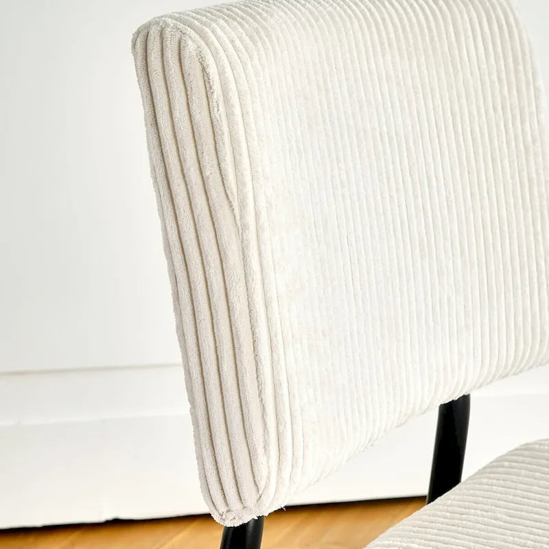 Sedie moderne e semplici da pranzo in velluto, imbottite, sgabello da camera da letto, sedia da trucco con schienale e gambe in metallo nero (set da 2)