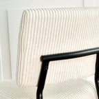 Sedie moderne e semplici da pranzo in velluto, imbottite, sgabello da camera da letto, sedia da trucco con schienale e gambe in metallo nero (set da 2)