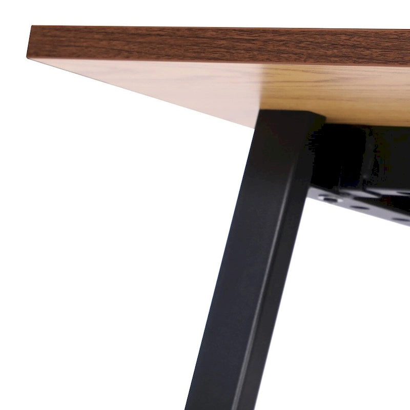 Tavolo riunioni Grigio Quercia / Noce, piano in laminato, base ad A, multi-persona