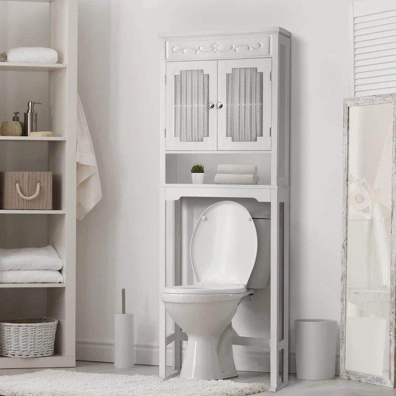 Mobiletto bianco da WC, finitura colorata, 1 persona